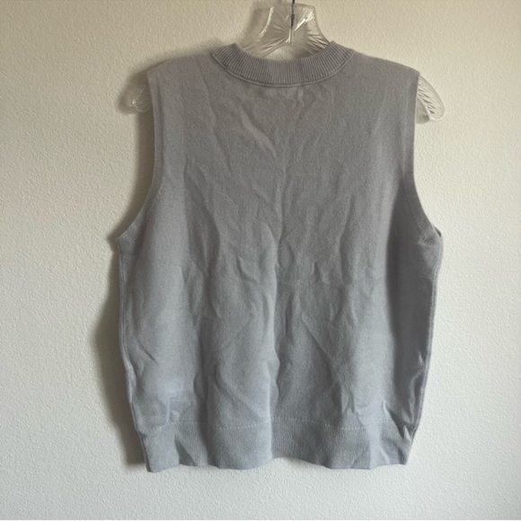 Madewell (Re)sponsible Cashmere Crewneck Sweater Vest in Heather Sky Grey Size M - Picture 9 of 10